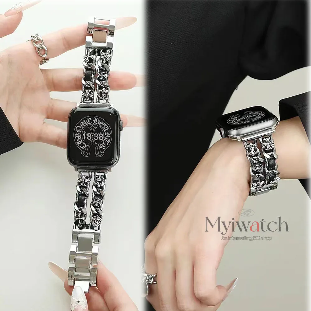 【ขายดี】สายนาฬิกาข้อมือโลหะ แบบกลวง แฟชั่น สําหรับ iwatch Series 8 7 6 SE 5 4 3 2 1 iwatch 49 มม. 45 มม. 44 มม. 41 มม. 40 มม. 38 มม. 42 มม.