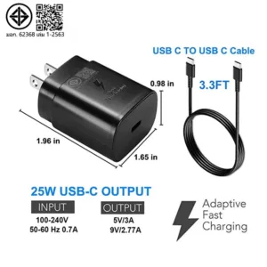 สายชาร์จ type C 3A 25W (typec to type C) USB C ชาร์จเร็ว พร้อมกล่อง สําหรับ รองรับ typec ทุกยี่ห้อ