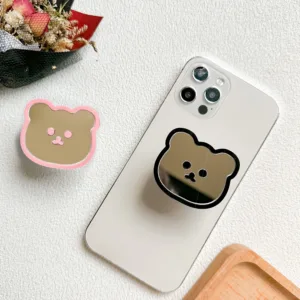 หมีน่ารัก Popsocket สร้อยข้อมือแหวนนิ้วมือแบบพกพา Griptok ที่วางโทรศัพท์มือถือ Griptok