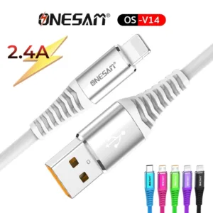 ONESAM รุ่น OS-V14 สายชาร์จและถ่ายโอนข้อมูล Data Cable FAST Charging ชาร์จไว 2.4A ยาว 1 ม. ของแท้ 100% ประกัน 1 ปี