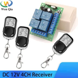 สวิตช์รีโมตคอนโทรล DC 12V 4ch 10A รีเลย์รับสัญญาณ และตัวส่งสัญญาณ Rf 433mhz สําหรับประตูโรงรถ มอเตอร์