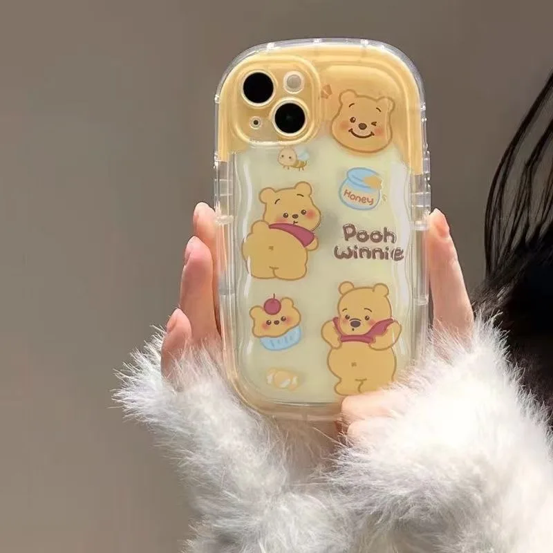 เคสโทรศัพท์มือถือซิลิโคน TPU ใส แบบนิ่ม ลายการ์ตูนหมีพูห์ กันกระแทก สําหรับ IPhone 15 14 13 11 12 Pro XS Max X XR 7+ 8 Plus
