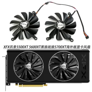 X XFX พัดลมระบายความร้อนการ์ดจอ RX5500XT 5600XT RX5700 5700XT สีดํา