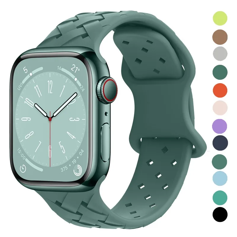 สายนาฬิกาข้อมือซิลิโคน สําหรับ Apple Watch Band Ultra 49 มม. 44 มม. 40 มม. 45 มม. 41 มม. 38 มม. 42 มม. IWatch Series 8 7 SE 6 5 4 3