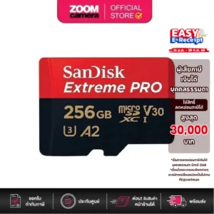 Sandisk เมมโมรี่ การ์ด MicroSDXC Extreme Pro 256GB U3 V30 A2 R200/W140 SDSQXCD-256G-GN6MA (ประกันศูนย์)
