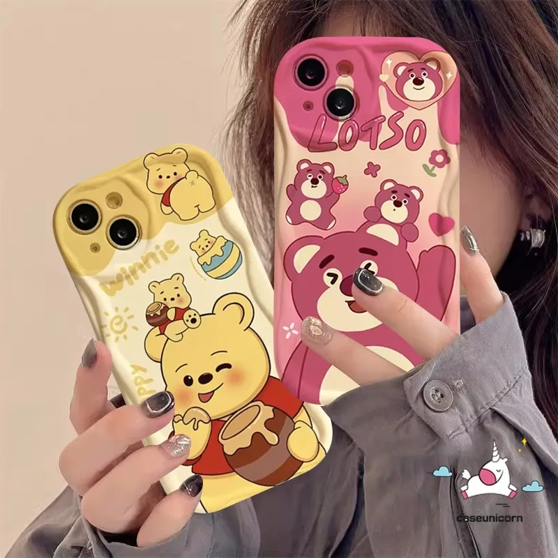 เคสโทรศัพท์มือถือแบบนิ่ม ลายการ์ตูนหมีสตรอว์เบอร์รี่น่ารัก สําหรับ Samsung A04 A14 A24 A34 A54 A33 A53 A04E A11 A12 A50s A23 A04s A30s A50 A32 A03s A03 A13 A52 A10s A51 A52s A31 A20 A02s A30 A21s