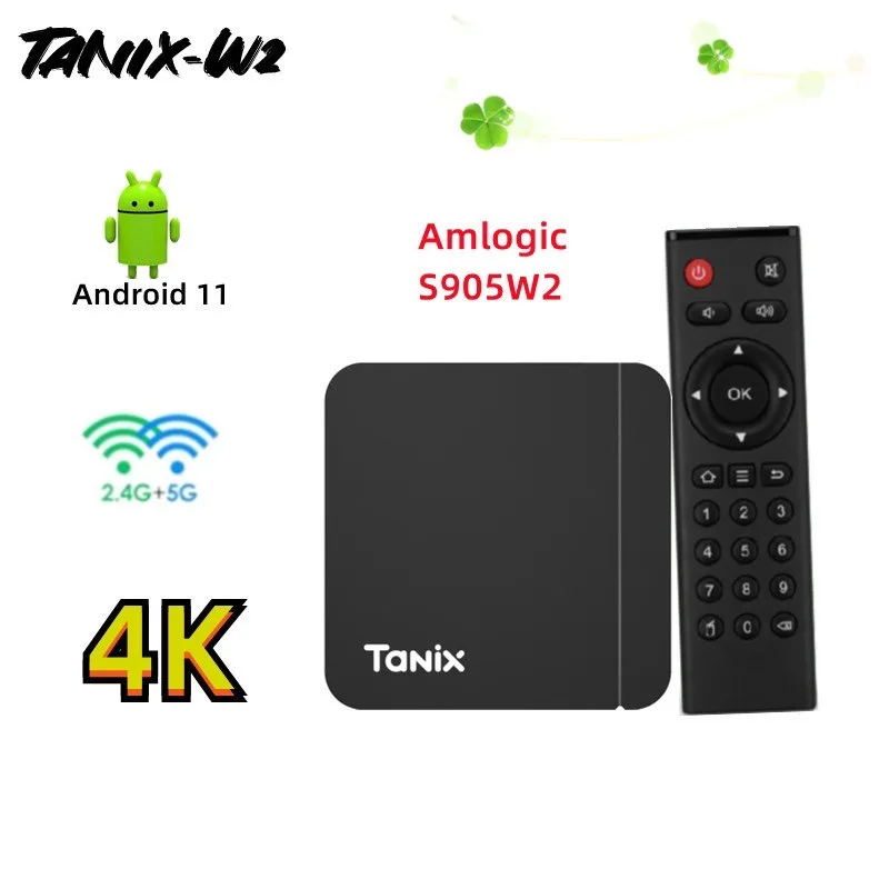 Tanix W2สมาร์ททีวีกล่อง Android 11.0 Set Top Box 2GB 16GB Multi Language VP9 H.265 Media Player ตัวรับสัญญาณ