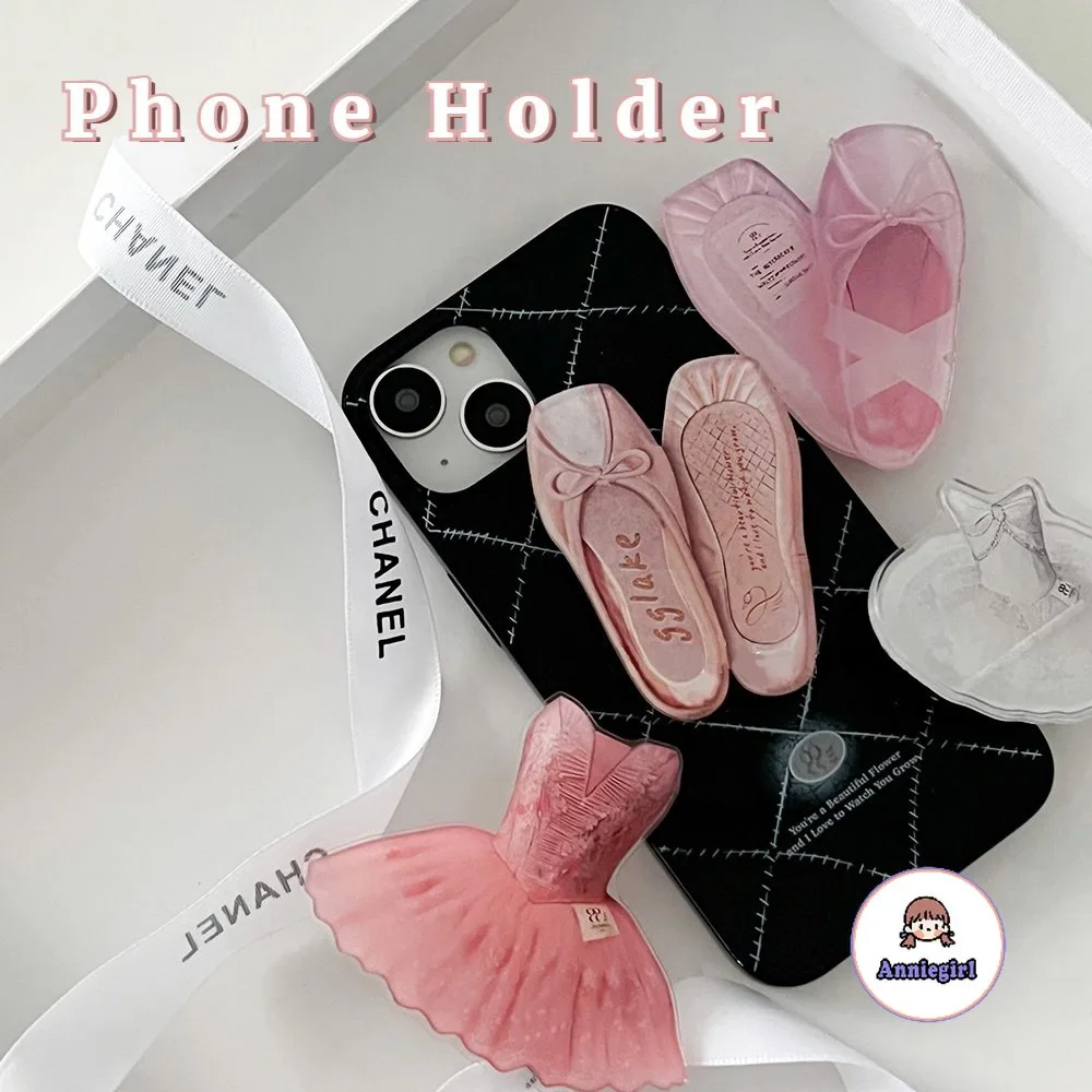 เกาหลี รองเท้ากระโปรงบัลเล่ต์ สําหรับ iPhone Park Ji Hyun วงเล็บมือถือ ที่จับโทรศัพท์มือถือที่น่ารัก สําหรับ Huawei Xiaomi สมาร์ทโฟน ขาตั้ง แหวนนิ้ว สําหรับ iPhone 11