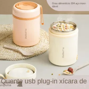 B.t.b 304 ถ้วยอาหารเช้า แบบเสียบ USB ทนความร้อนสูง แบบพกพา สําหรับนักเรียน คนทํางาน สํานักงาน