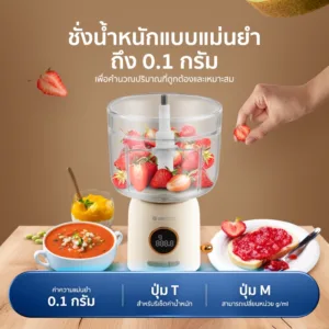 [E-tax E-Receipt] Alectric Chopper เครื่องบดสับไฟฟ้าและชั่งน้ำหนัก 1.2 ลิตร รุ่นA-CP1-รับประกัน 3ปี