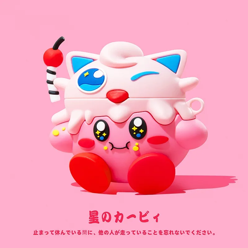 Star Kirby หูฟังป้องกันกรณีสําหรับ AirPods3rd gen กรณีหูฟังป้องกันกรณี 2024 สไตล์ใหม่สําหรับ AirPods4 หูฟังป้องกันกรณีใช้งานร่วมกับ AirPodsPro กรณี AirPods2gen กรณี