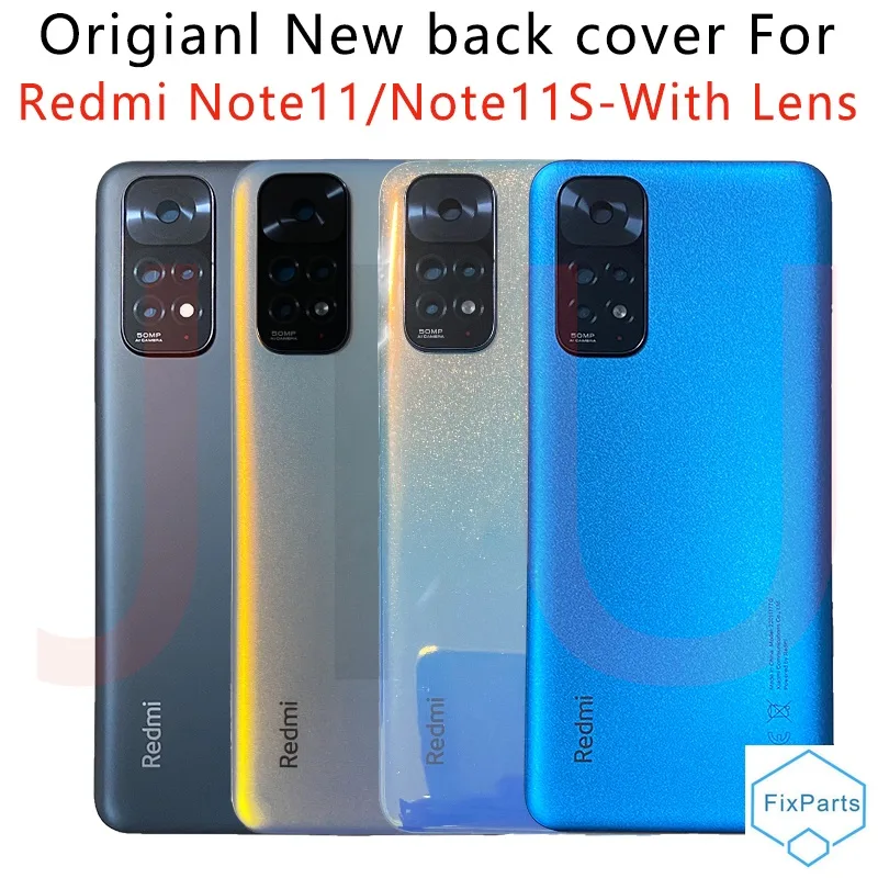 ฝาครอบแบตเตอรี่ ด้านหลัง ของแท้ สําหรับ Xiaomi Redmi note11 Redmi Note 11s + เลนส์กล้อง กรอบกลาง