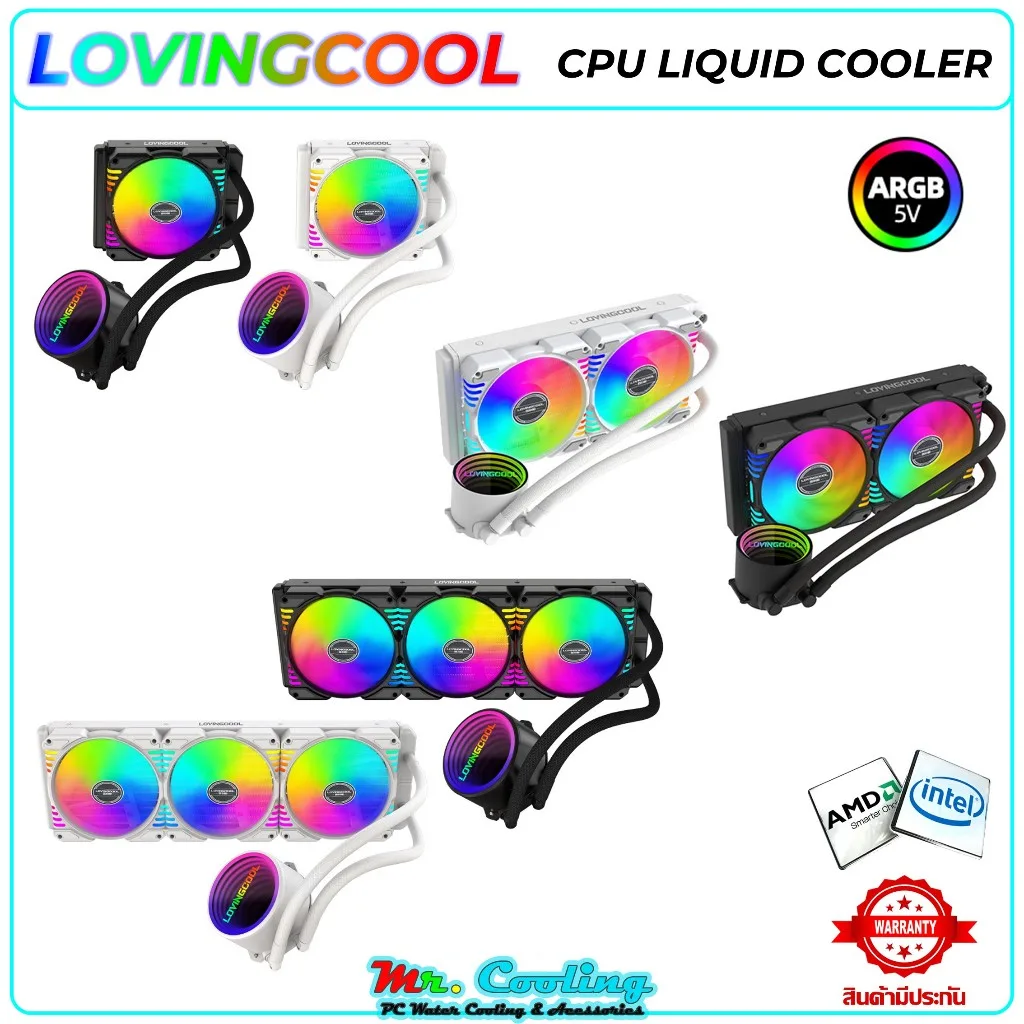 LOVINGCOOL Liquid Cooler หม้อน้ำ 1ตอน 2ตอน 3ตอน ระบบไฟ5v ARGB และAuto RGB