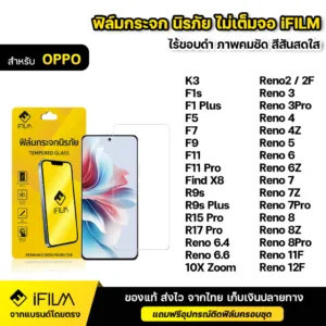 iFILM ฟิล์มกระจก นิรภัย แบบใส ไม่เต็มจอ ไร้ขอบดำ For OPPO Reno 5 6 6z Reno7 7z Reno8 Pro 8Z Reno11F Reno12F F11 Find X8