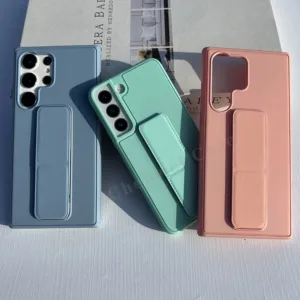 เคสโทรศัพท์มือถือแบบแข็ง กันกระแทก ลายมิ้นท์ สีชมพู ฟ้า พร้อมที่ตั้งวาง สําหรับ Samsung S24 S24Ultra S10Plus Note10 Note10Plus S20 S20Plus S20Ultra Note20 Note20Plus S21 S21Ultra S22 S23Plus S23Ultra