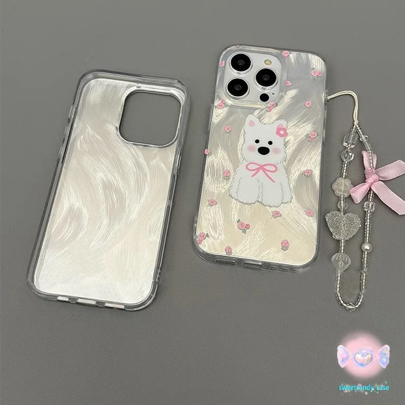[จัดส่งในพื้นที่] เคสโทรศัพท์เส้นด้ายขนลูกสุนัขน่ารักเข้ากันได้กับ iPhone12 13 14 15 11Pro MAX X XS 6 7 8 Plus SE 2020