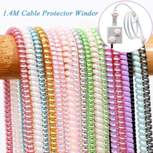 ตัวป้องกันสายชาร์จสีสันสดใส1.4ม. / Universal Wrap Data line Decoration winder / ตัวจัดระเบียบสายไฟ / ออแกไนเซอร์เหมาะสำหรับสายเคเบิล