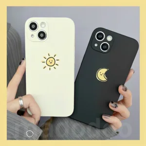 Vivo V30E Y38 Y28 Y18 Y100 Y03 V30 V29E V29 V27 V27E Y27 Y36 Y35 2022 Y22S Y22 Y02 Y02S Y75 5G Y16 Y21 2021 Y33S 4G Y21S Y21A Y17 Y12 Y15 U10 Y3S V25 V25E V23 V21 V21E V20 SE Z1 Pro Fine Hole Tpu Cartoon Sun moon Simple Couple Soft Phone Case MDD 31