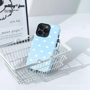 ใหม่ เคสโทรศัพท์มือถือแบบแข็ง กันกระแทก ลายก้อนเมฆ สีฟ้า ขาว สําหรับ iPhone 15Promax 14pro 13 11 12 15 14 XOX2