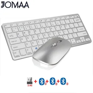 Jomaa 2.4G+ เมาส์คีย์บอร์ดบลูทูธไร้สาย ชาร์จได้ สําหรับแล็ปท็อป พีซี