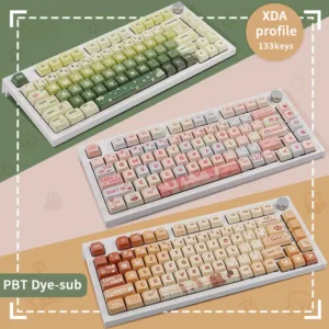 Cute Cream Strawberry keycaps XDA  profile Dye-Sublimation PBT keycap 133keys
