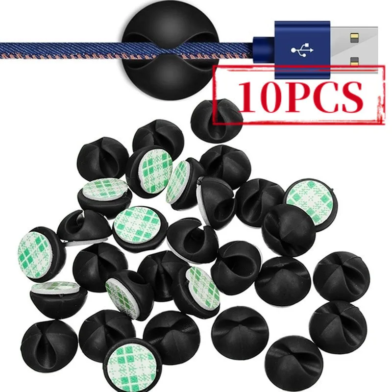 ตัวจัดการสายเดสก์ท็อป10pcs ตัวจัดเก็บสายข้อมูลตัวยึดสายชาร์จตัวยึดสายยึดยึดสายยึดหัวเข็มขัดสติกเกอร์ติดผนังการจัดเก็บสายโทรศัพท์มือถือ