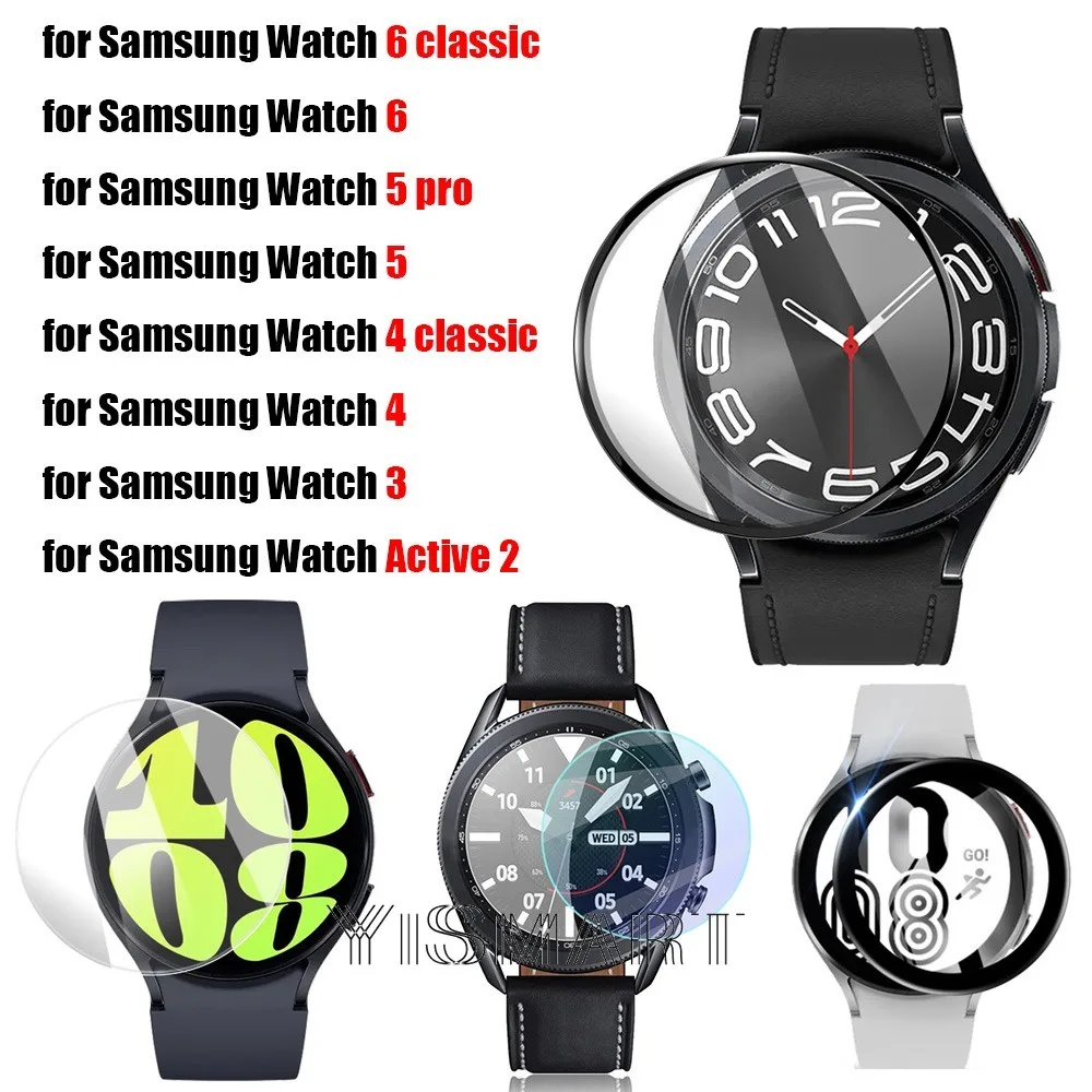 ฟิล์มกระจกนิรภัยกันรอยหน้าจอ TPU นิ่ม กันรอยขีดข่วน สไตล์คลาสสิก สําหรับ Samsung Galaxy Watch 6 5 4 3 Active 2 Galaxy Watch 6