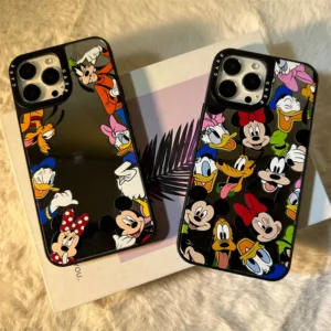 เคสไอโฟน 15 Pro max เคสไอโฟน11/12/13/14/15/16 Donald Duck Mirror Anime Cartoon Case For iPhone 11