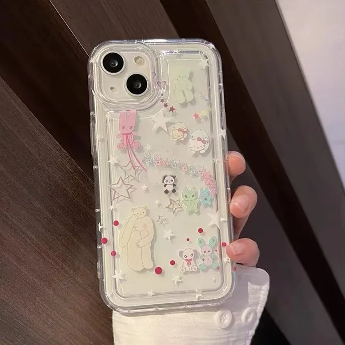 เคสโทรศัพท์มือถือ ซิลิโคนนิ่ม TPU ใส กันกระแทก กันแตก ลายน่ารัก สําหรับ IPhone 14 13 12 11 Pro XS Max X XR 8 7 Plus 6S
