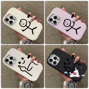เคสโทรศัพท์มือถือ ชุบไฟฟ้า แบบนิ่ม ลายการ์ตูนน่ารัก สําหรับ IPhone 7Plus 11 14 15 13 12 Pro Max XR 7 8 Plus XS Max X