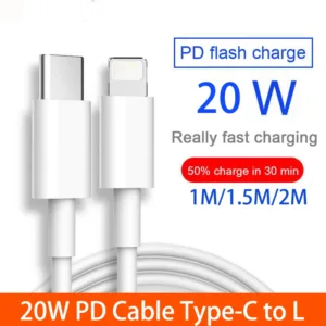 PD 20W สายชาร์จเร็ว สําหรับ USB C to L สายชาร์จโทรศัพท์  2 ม. สายชาร์จเร็ว สําหรับ iPhone 11 12 13 14 15 pro max