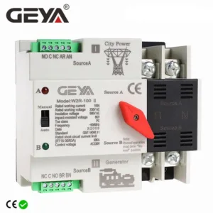 GEYA W2R Mini ATS 3P 4P สวิตช์โอนอัตโนมัติสวิตช์เลือกไฟฟ้าสวิตช์ไฟคู่ ATS 63A 100A ATS DP