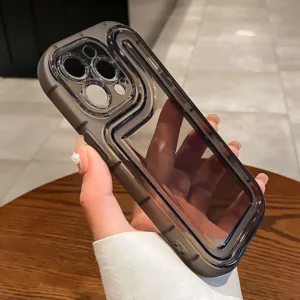 เคสโทรศัพท์มือถือนิ่ม  กันกระแทก  สําหรับ iPhone 11 12 13 14 15 Pro Max X XS 7Plus XR 7 8 Plus SE 2020 TPU คริสตัลปกหลัง