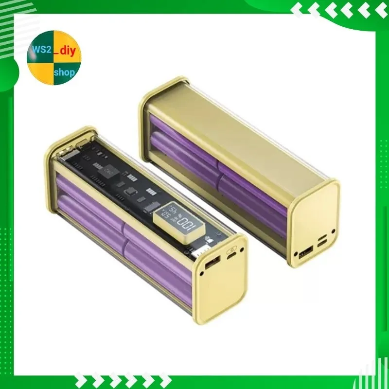 พาวเวอร์แบงค์ DIY ถ่าน18650 QC 4.0 ชาร์จเร็ว 22.5W หน้าจอดิจิทัล แบบใส