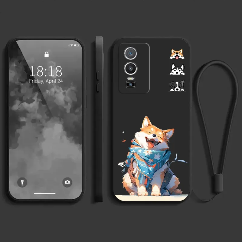 เคส Vivo Y76 5G แฟชั่น สุนัขน่ารัก การ์ตูนน่ารัก กันกระแทก ป้องกันกล้อง เคสโทรศัพท์ นิ่ม