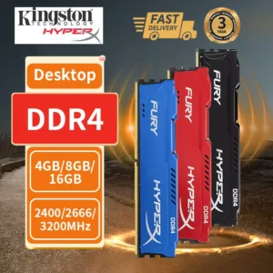 พร้อมส่ง  Kingston HyperX FURY RAM DDR4 4GB 8GB 16GB แรม DDR4 2400 2666 3200Mhz PC 288Pin PC4 DIMM