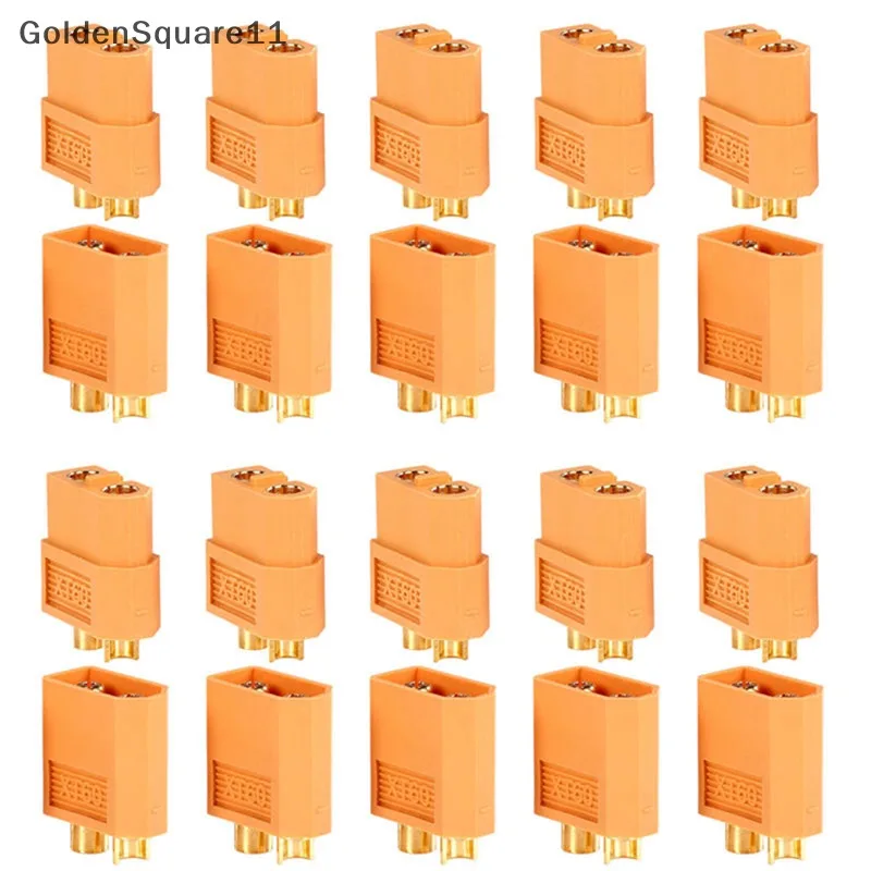 Gd ปลั๊กเชื่อมต่อกระสุนตัวผู้ ตัวเมีย XT60 สําหรับ RC Lipo GoldenSquare 20 ชิ้น 10 คู่