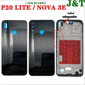 สําหรับ Huawei P20 lite Nova 3e LCD ด้านหน้ากรอบกลางฝาหลังแบตเตอรี่ประตูเลนส์กล้อง