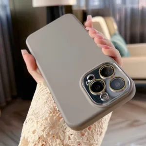 [Crystal Lens] เคสโทรศัพท์มือถือ ซิลิโคนนุ่ม กํามะหยี่ กันเปื้อน กันรอยหน้าจอ HD สําหรับ IPhone 11 12 13 14 15 Pro Max