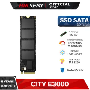 HIKSEMI CITY SERIES SSD E3000 512GB PCIE GEN 3 X 4 NVME READ3500MB/S WRITE1800MB/S WARRANTY 5YEARS