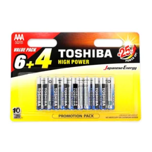 ถ่าน AAA Toshiba ALKALINE อัลคาไลน์ แพ็ค 10 #ถ่าน โตชิบ้า
