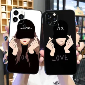 SHC| เคส สำหรับ Realme 3 5 5i 6 6i 7 7i 8 8i 9 Pro Plus C1 C2 C3 C11 C12 C15 C17 C20 C21 C21Y C25Y C25 C25S C35 XT X2 Narzo 20 30A 50i 50A Prime แฟชั่นนุ่มคู่รักหมวกสาวบอยเคสโทรศัพท์