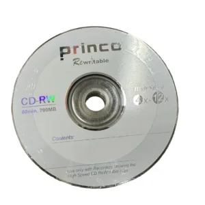 CD-RW (1 แพ็ค x 10 แผ่น)  ยี่ห้อ: Princo  ความจุ: 700 MB /แผ่น