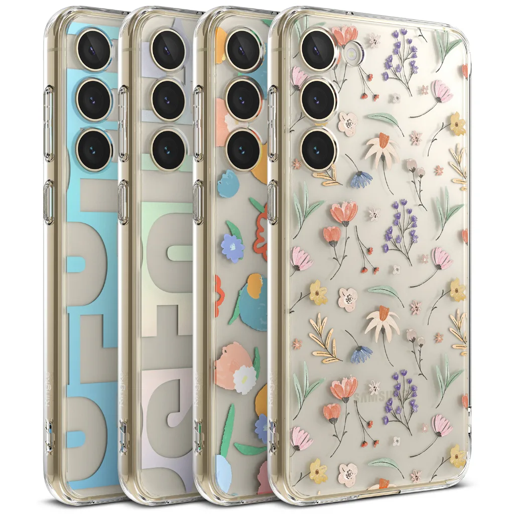 Ringke Fusion Design สําหรับ Galaxy S23 Plus S23 เคสฝาครอบป้องกันรูปแบบธรรมชาติใส