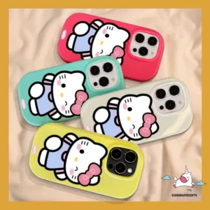 เคสโทรศัพท์มือถือเจลลี่นิ่ม กันกระแทก ลายการ์ตูนแมวน่ารัก สีมาการอง เรืองแสง แวววาว สําหรับ iPhone 7Plus 14 11 12 13 15 Pro Max 6s 8 7 6 Plus XS Max