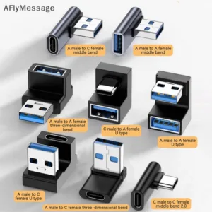 Afl อะแดปเตอร์ USB-A USB C เป็น USB A มุมขวา Type C สําหรับโทรศัพท์มือถือ TH