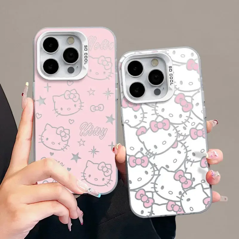 เคสโทรศัพท์มือถือแบบแข็ง กันกระแทก ลายการ์ตูนคิตตี้ ดาวน่ารัก สําหรับ Samsung Galaxy S23 FE S24 S23 S22 S21 Ultra Plus S20 S21 FE Note 20 Ultra