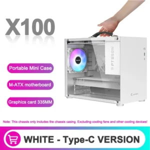 เมนบอร์ดพาวเวอร์ซัพพลาย X100 Mini-ITX MATX USB3.0 Type-C ขนาดเล็ก แบบพกพา สําหรับเล่นเกม