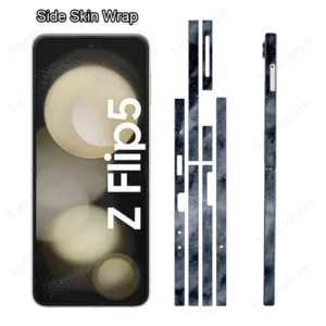 พราวผิวด้านข้างสําหรับ Samsung Galaxy Z Flip 5 6 4 3 สีสันขอบป้องกันหน้าจอฟิล์ม 3M Wrap Decal Flip5 กรอบสติกเกอร์