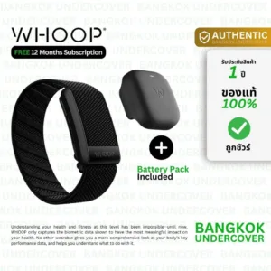 WHOOP 4.0 Onyx สายรัดข้อมือวัดชีพจร ติดตามสุขภาพ ฟิตเนส (12 Month Subscription)